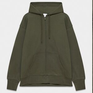 Aritzia forest green boyfriend zip up hoodie